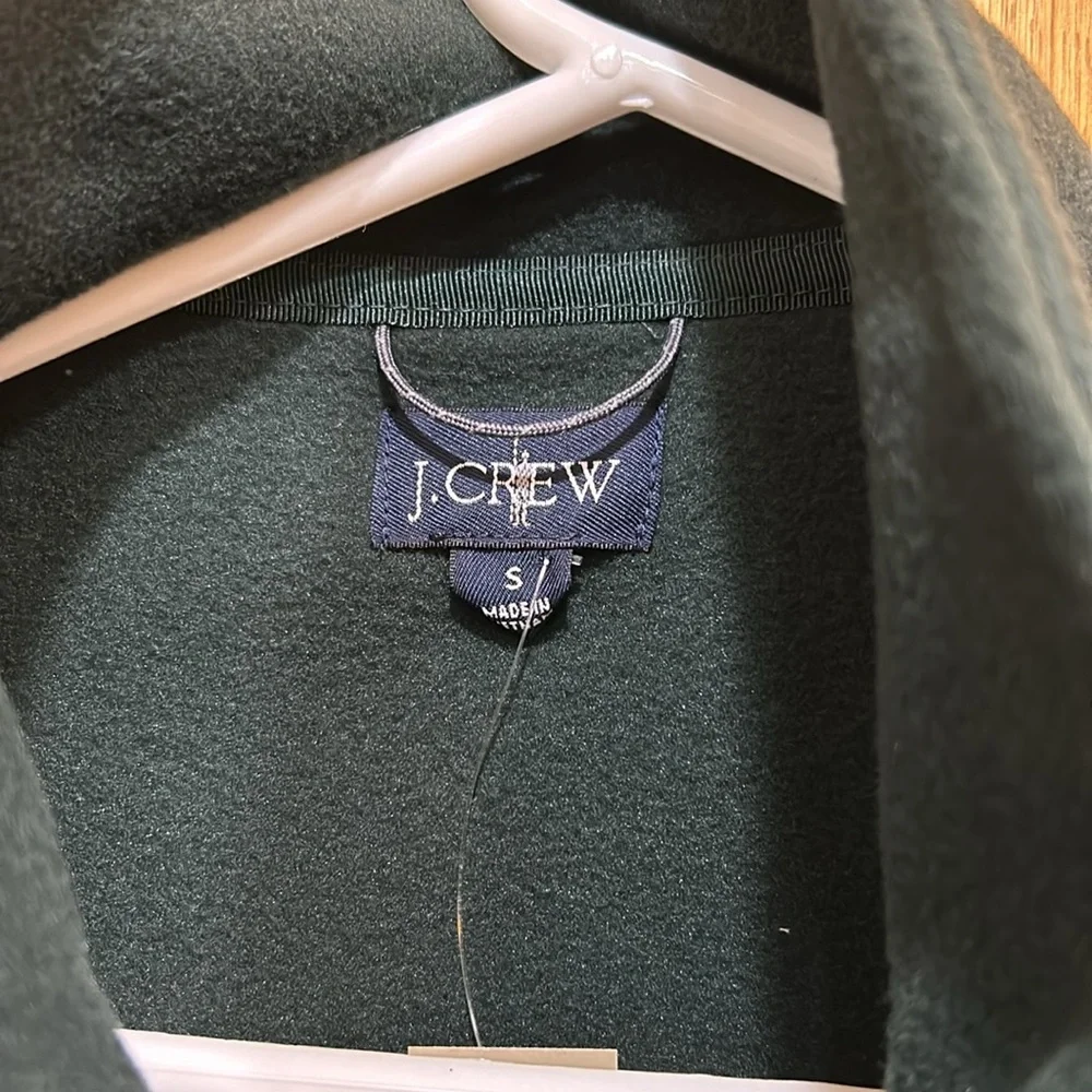 NWT J.Crew Dark Green Full-Zip Fleece Jacket | Size S | Recycled Polyester